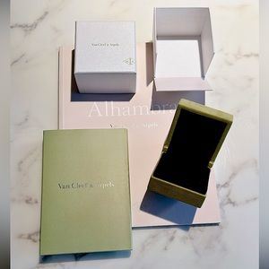 Van Cleef & Arpels Alhambra velvet pendant gift box, booklets & shopping bag